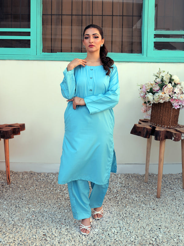 Ansha Co-Ord Set-Sky Blue