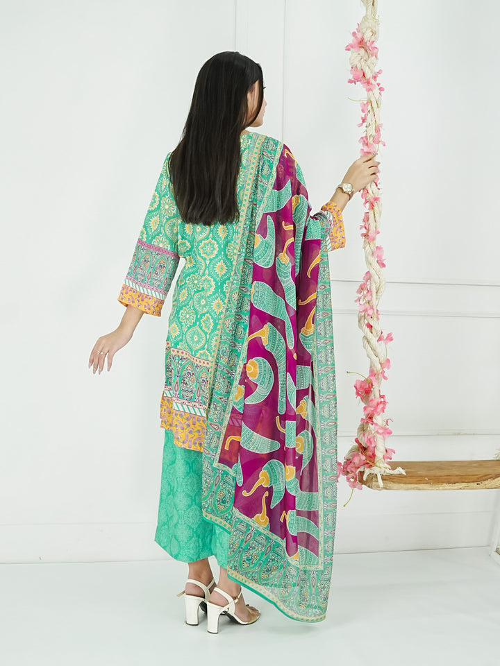 Kanwal Stitched 3 Pc Sky Blue