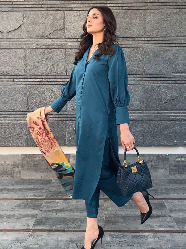 Hira Mani Arha Co-Ord Set Teal