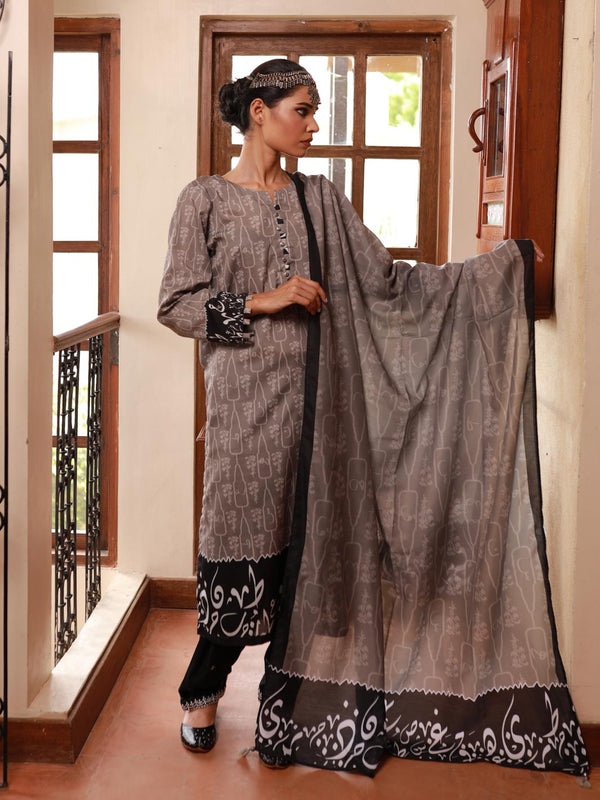 Mah e Rooh Stitched 2 Piece (Grey)