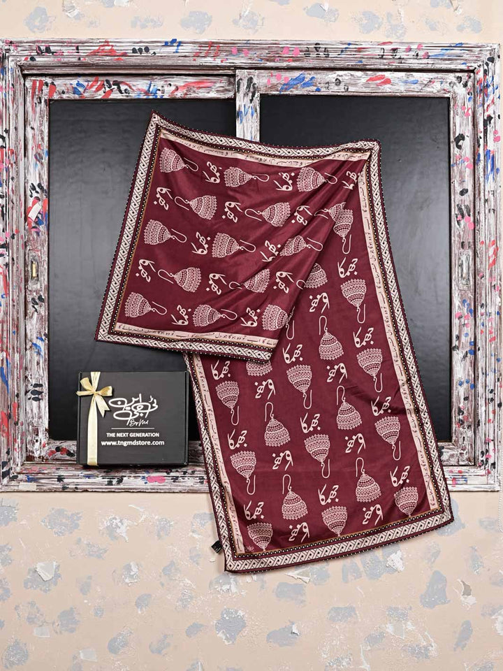 Jhumka Maroon Stole