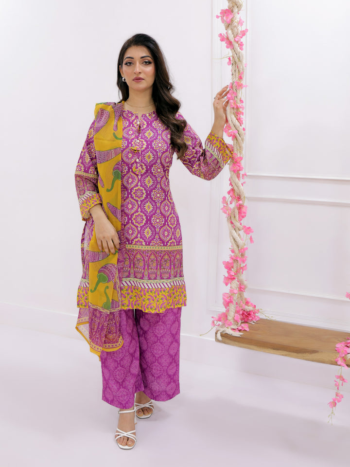 Kanwal Stitched 3 Pc Soft Pink