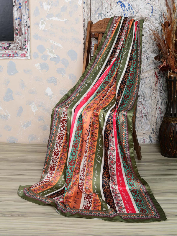 Phool Stripes Silk Dupatta