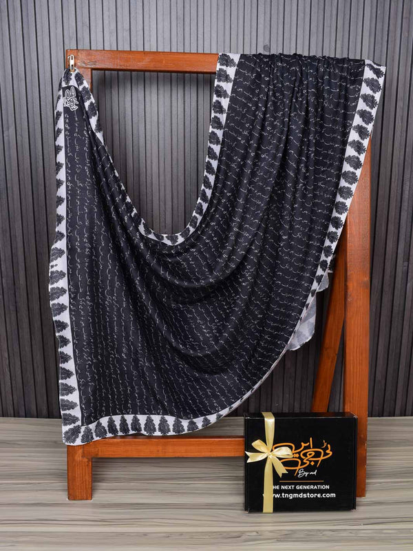 Kitabi Dastaan Shawl (Black)